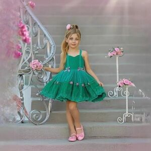 NWT Dollcake Golly Gosh Girls Dress Mystery Emerald Green size 7